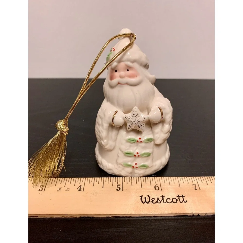 Vintage Lenox‎ Holiday Tree Christmas Ornament Santa Holding Star EUC!